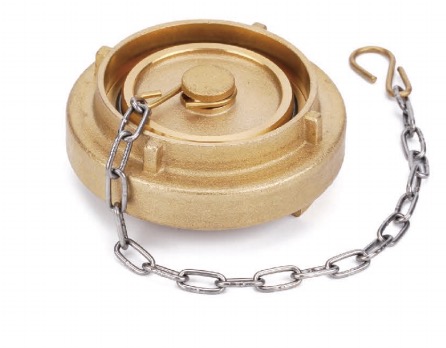 Blank cap with chain, Storz 1.5", brass