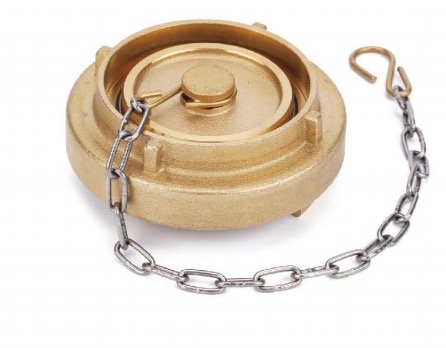 Blank cap with chain, Storz 2.5", brass